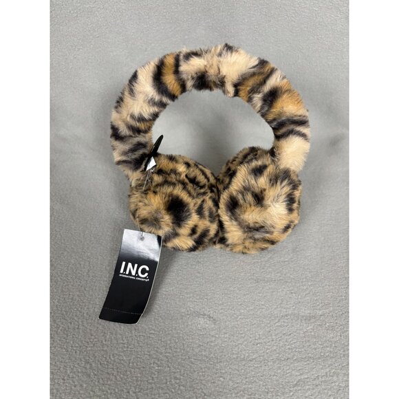 INC Accessories - INC International Concepts Faux Fur Leopard Print Cozy Ear Muffs One Size NWT's